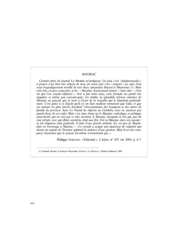 MAURIAC
 – page 1