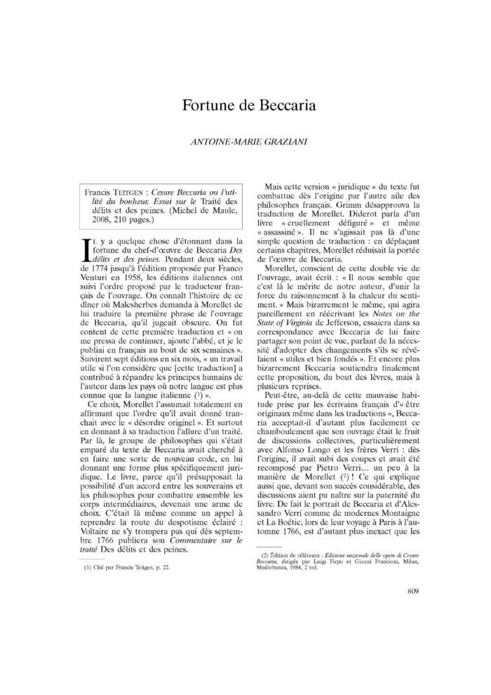 Fortune de Beccaria
 – page 1