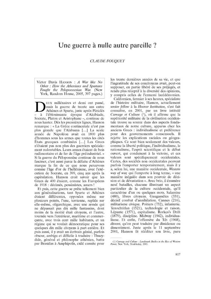 Une guerre à nulle autre pareille
 – page 1