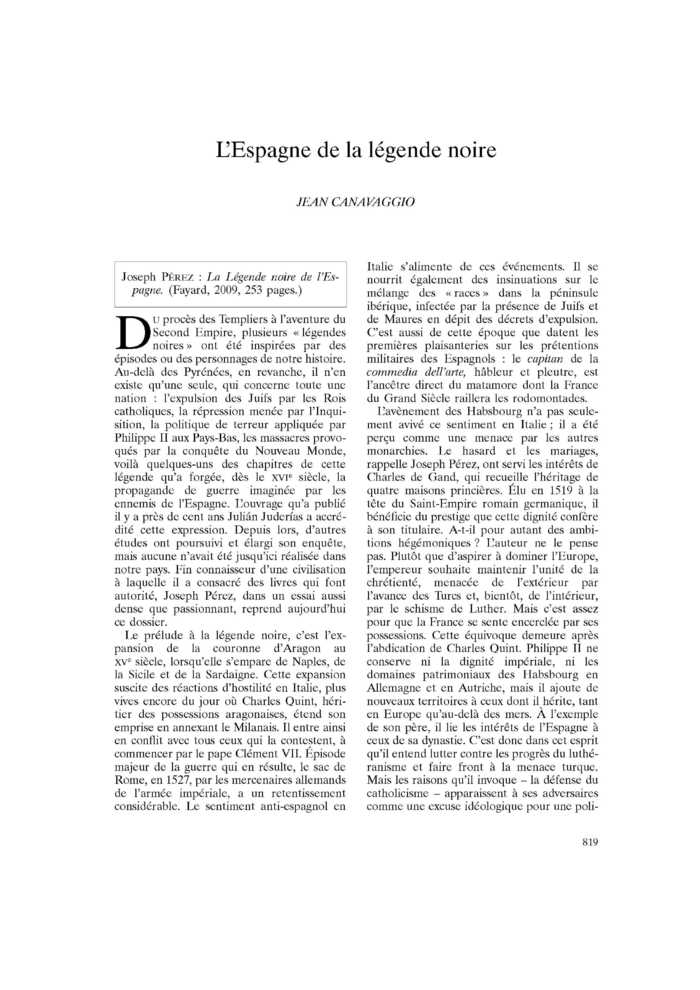 L’Espagne de la légende noire
 – page 1