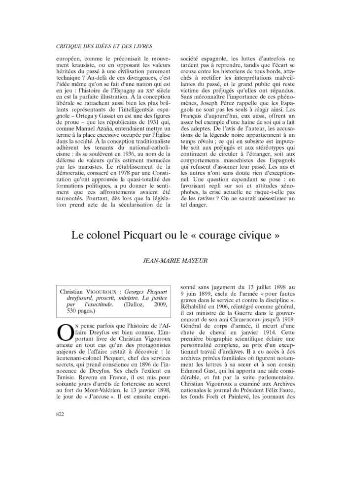 Le colonel Picquart ou le « courage civique »
 – page 1