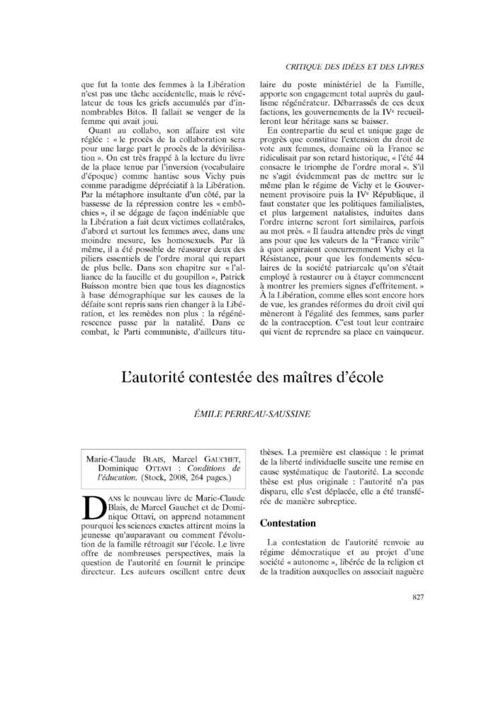 L’autorité contestée des maîtres d’école
 – page 1