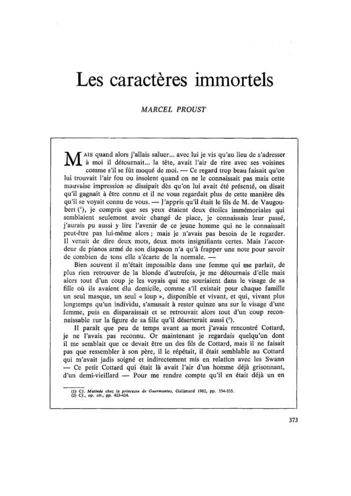 Les caractères immortels
 – page 1