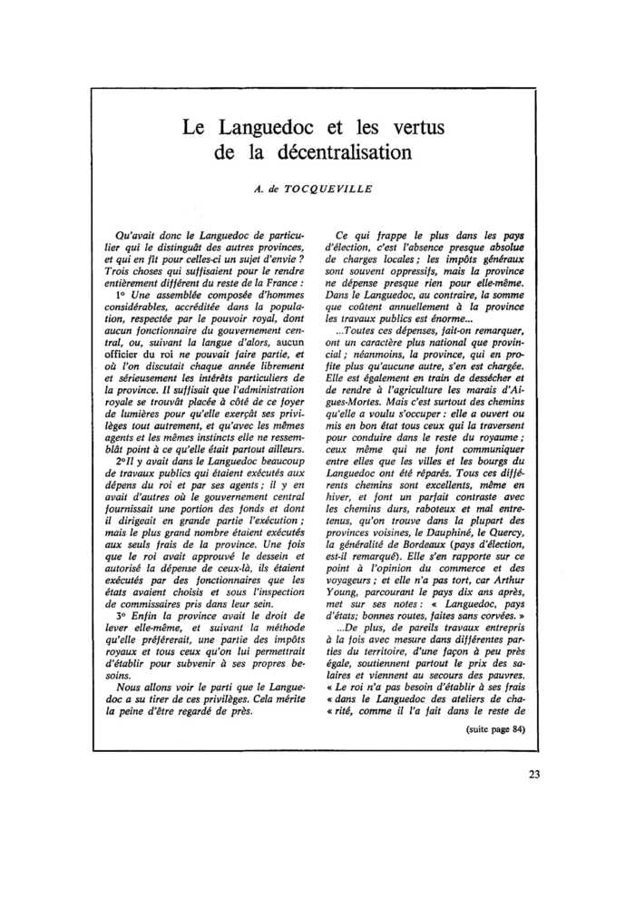 Le Languedoc et les vertus de la décentralisation
 – page 1