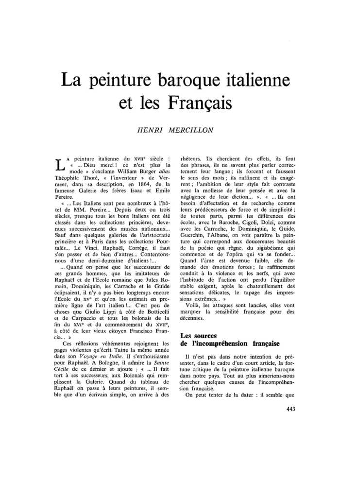 La peinture baroque italienne et les Français
 – page 1