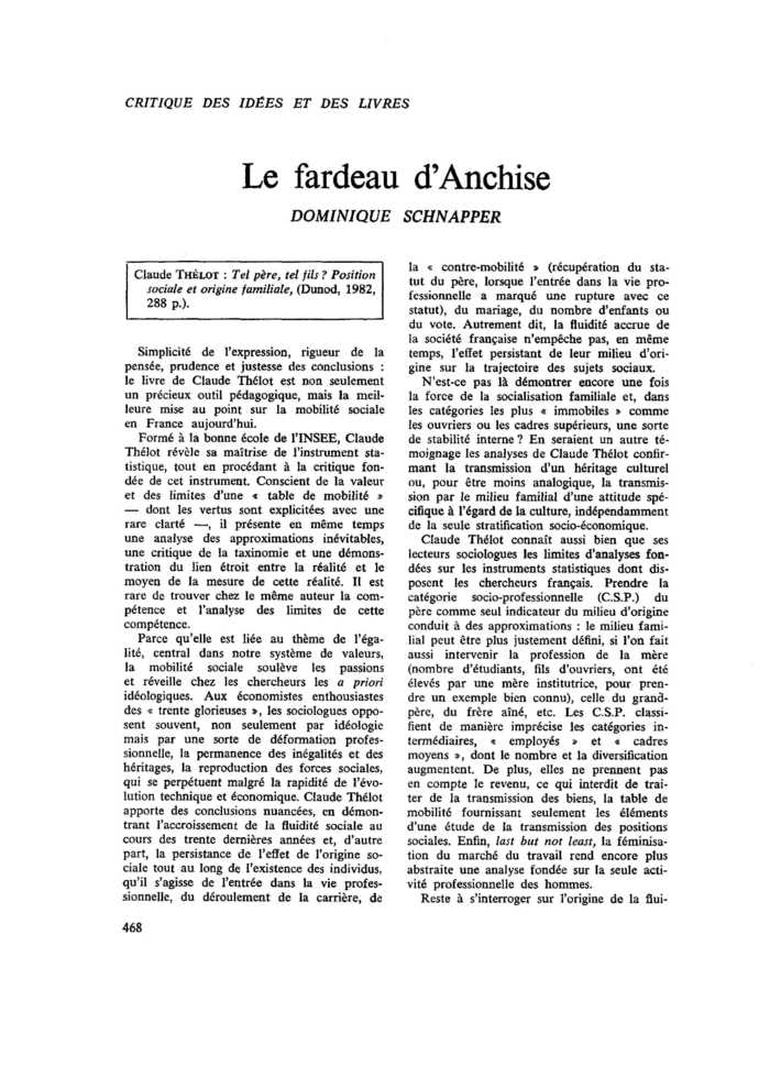 Le fardeau d’Anchise
 – page 1