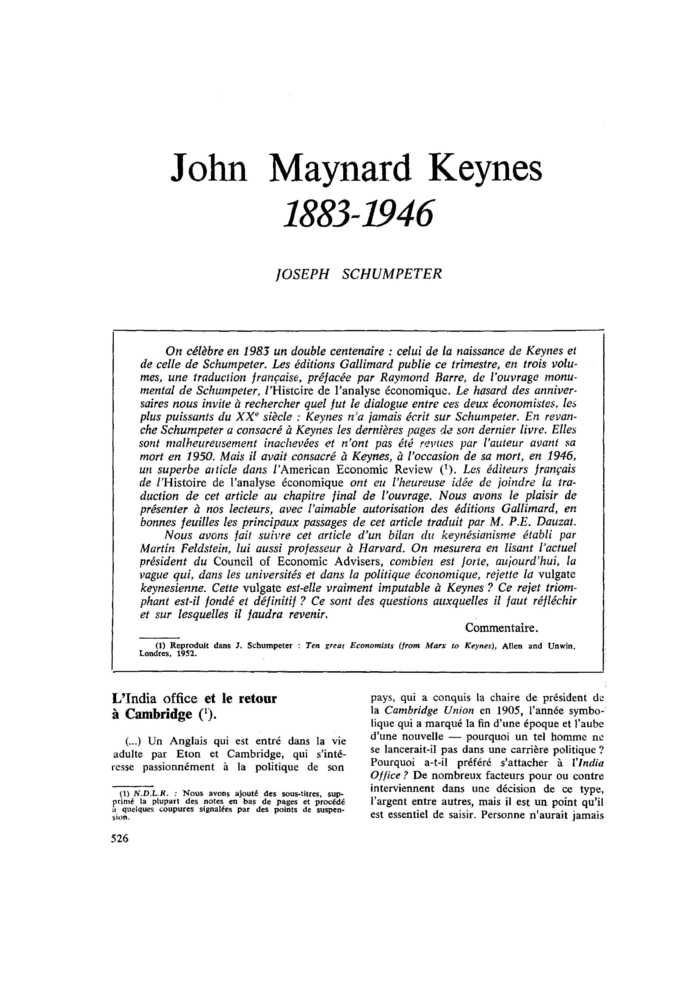 John Maynard Keynes 1883-1946
 – page 1