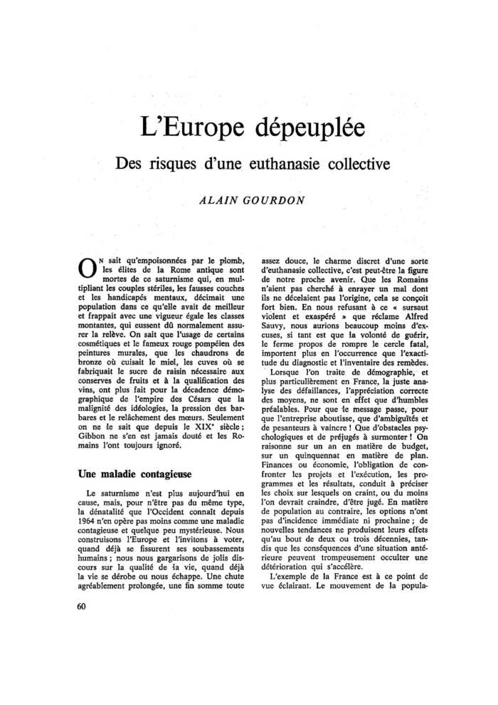 L’Europe dépeuplée. Des risques d’une euthanasie collective
 – page 1