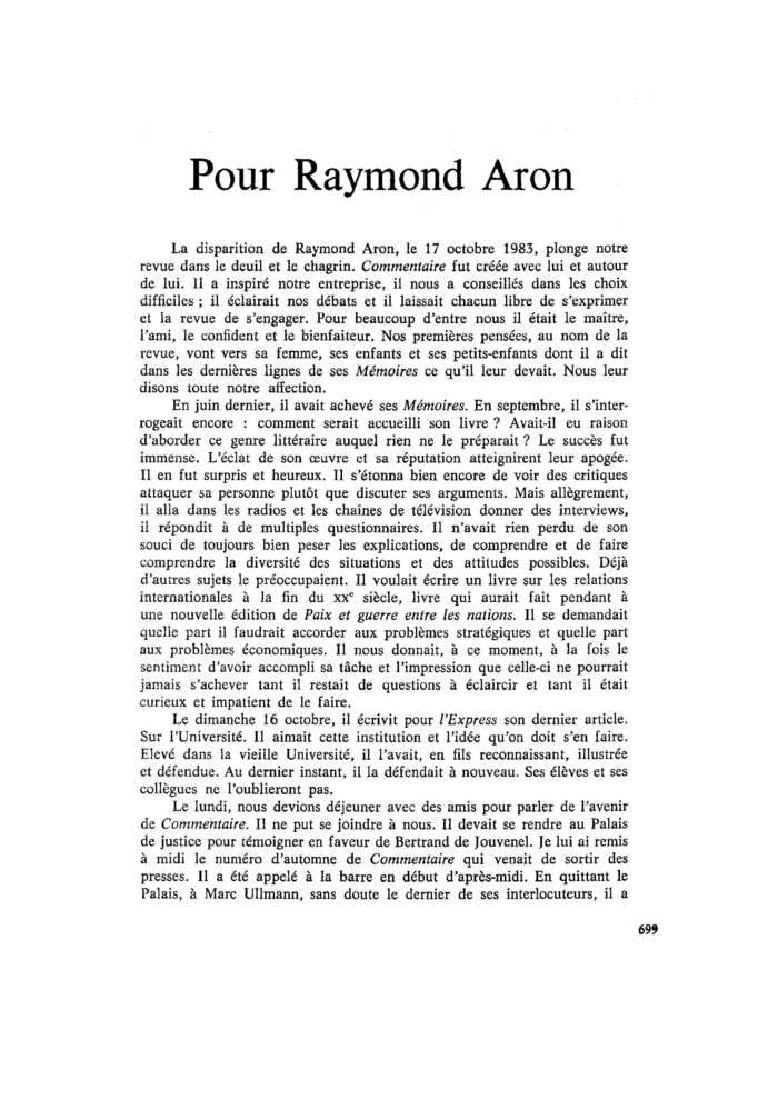 Pour Raymond Aron
 – page 1
